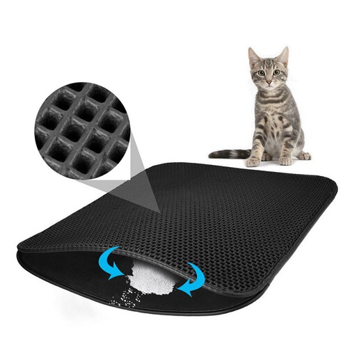 Freight-Free Cat Litter Mat for Cross-Border Shipping, Eva Cat Litter Mat with Anti-Scratch, Detachable and Washable, Wholesale Cat Litter Pan Mat