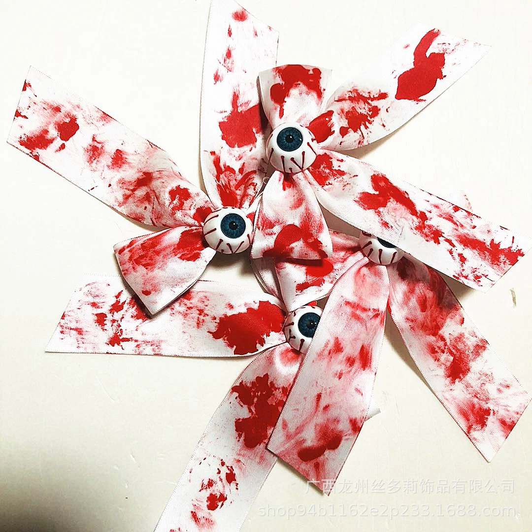 Cloth, beads with bow, hairgrip, halloween