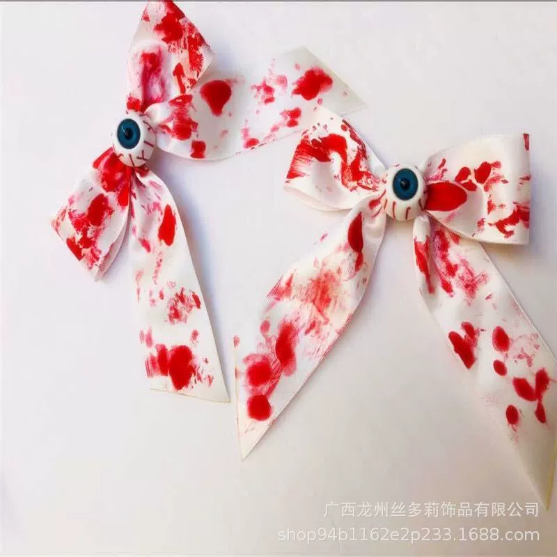 Cloth, beads with bow, hairgrip, halloween