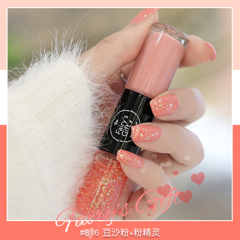 Esmalte de uñas para hornear-traje aceitoso libre Esmalte de uñas no-peeling de secado rápido de larga duración no-desvanecimiento de doble cabeza aceitoso transfronterizo