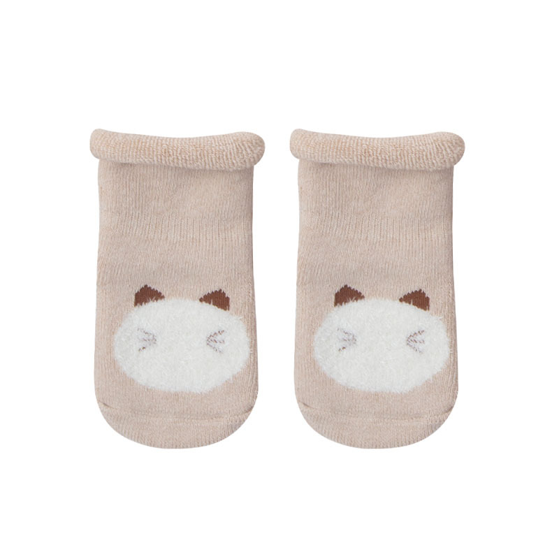 Calcetines de bebé Otoño e Invierno cálidos calcetines de felpa engrosados bebé recién nacido lindo calcetines de dibujos animados colorido algodón rizado Suelto