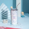 Disney, coffee straw, cute glass, cup, 580 ml