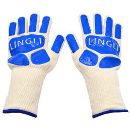 亚马逊热卖800度耐高温手套芳纶手套厨房BBQ烧烤隔热手套