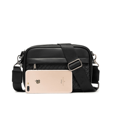 New men's bag: stylish casual small backpack for young men, trendy woven crossbody bag