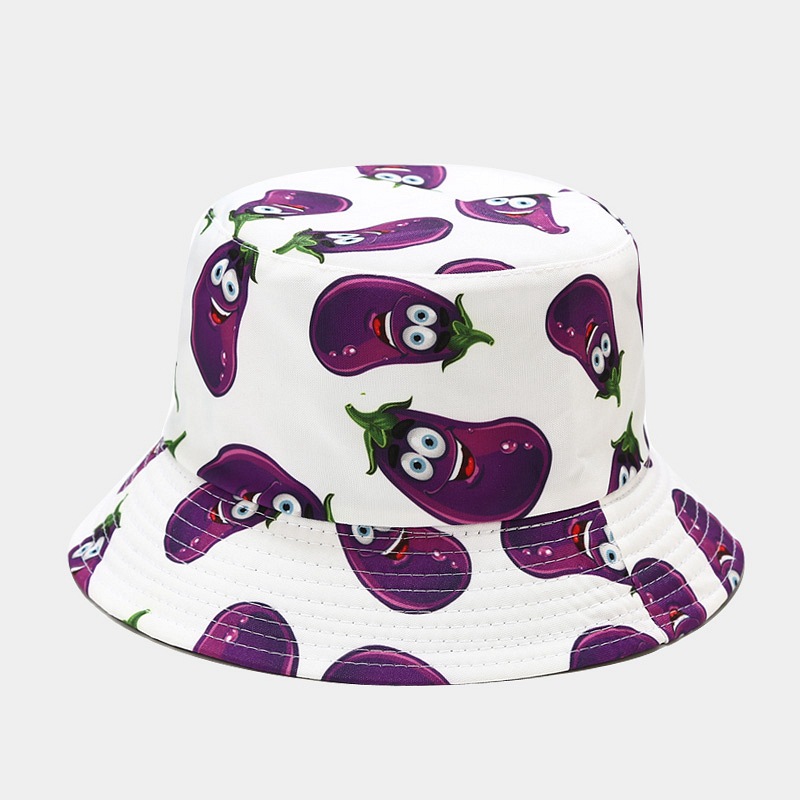 Sombrero de pescador con estampado de vegetales creativo y novedoso 2026 para mujer, sombrero de sol informal para exteriores de verano, sombrero tipo pescador versátil.