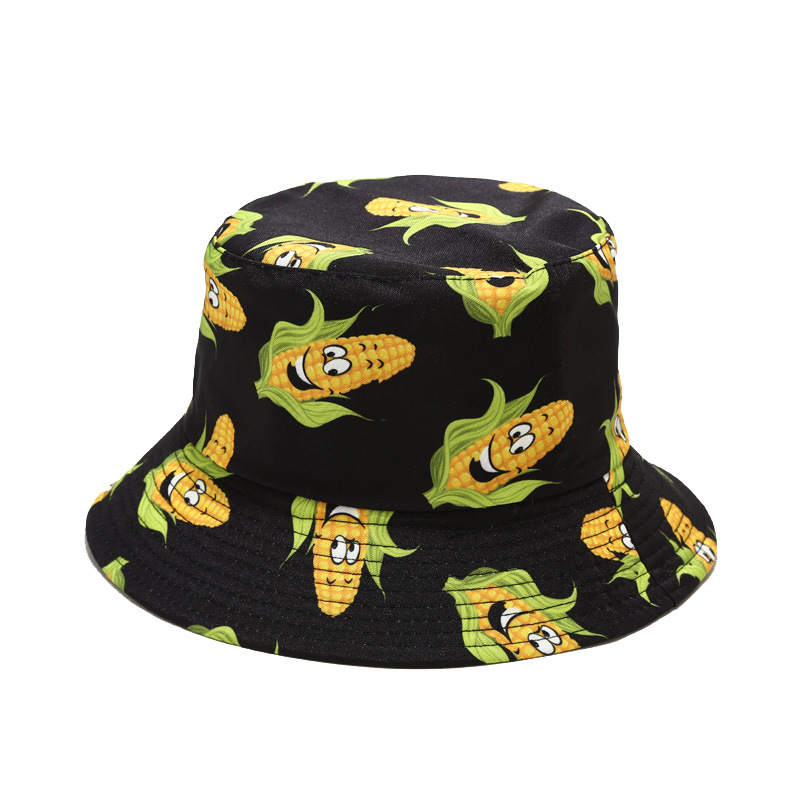 Sombrero de pescador con estampado de vegetales creativo y novedoso 2026 para mujer, sombrero de sol informal para exteriores de verano, sombrero tipo pescador versátil.
