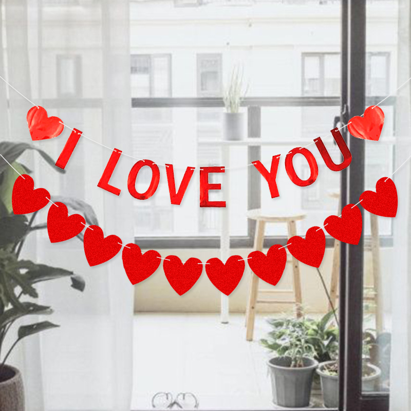 Día de San Valentín, decoración de boda, 10 piezas rojo amor, te amo