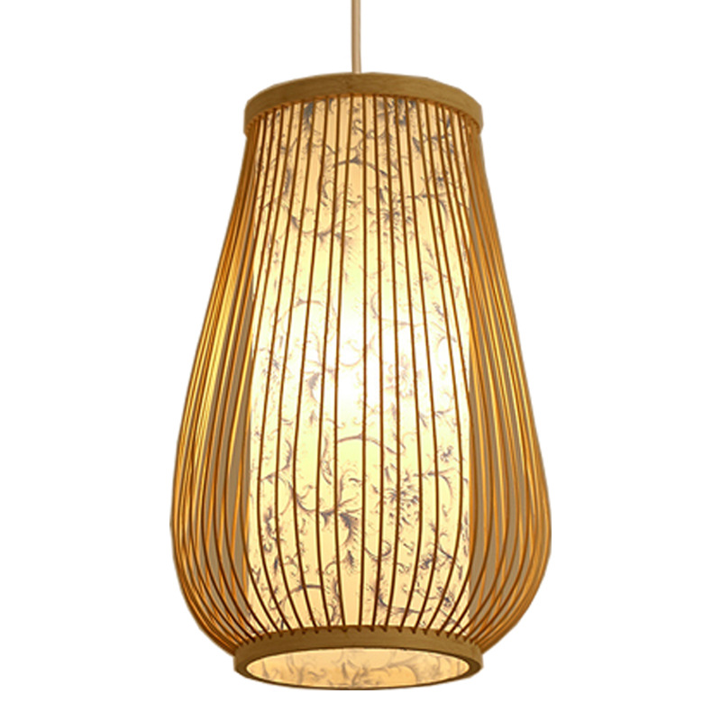 Lámpara de bambú de estilo chino pastoral Zen cama y desayuno restaurante olla caliente restaurante lámpara Casa de Té de estilo japonés balcón lámpara de linterna de Bambú