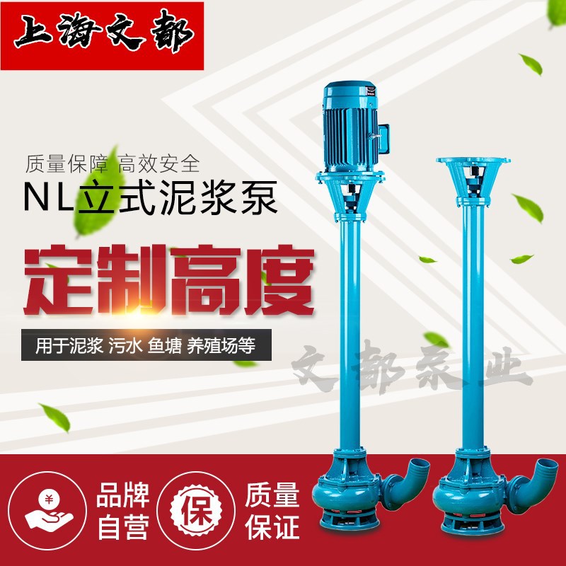 上海文都NL76-9-3kw液下泥浆泵304不锈钢防爆污水长轴泥浆泵吊泵
