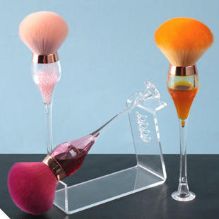 Manufacturers supply transparent red wine glass makeup brush three-color fiber wool foundation brush fashion mask makeup tools