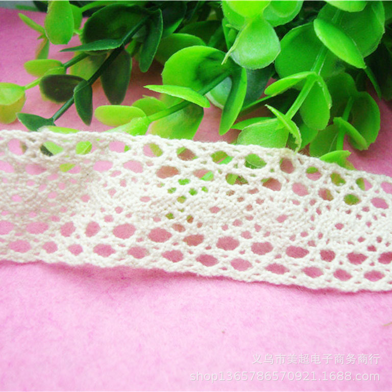 2.8厘米机织刺绣蕾丝花边双边棉线童装洛丽塔袖口发饰手工