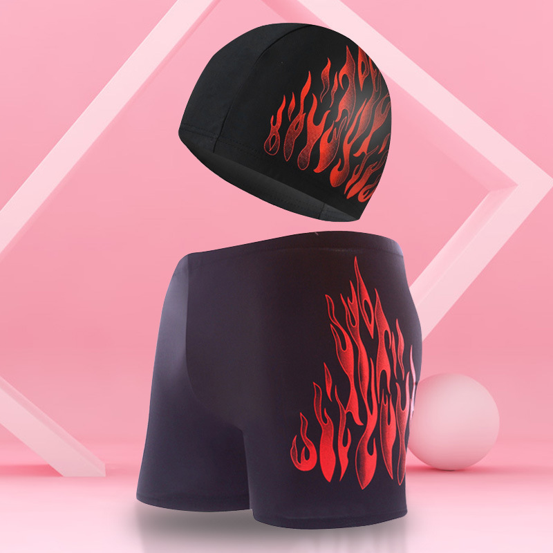 Qi Lang natación troncos hombres Boxer adultos natación troncos Natación traje de nylon suelta más el tamaño de los hombres pantalones de natación impresos al por mayor