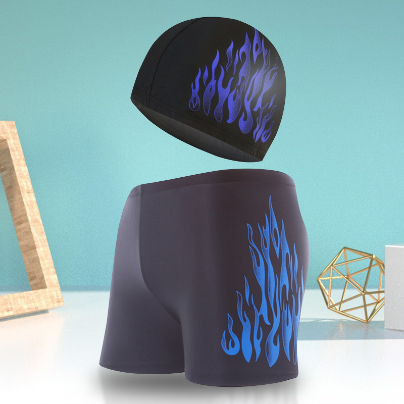 Qi Lang natación troncos hombres Boxer adultos natación troncos Natación traje de nylon suelta más el tamaño de los hombres pantalones de natación impresos al por mayor