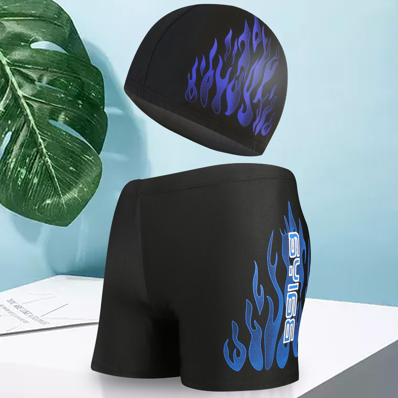 Qi Lang natación troncos hombres Boxer adultos natación troncos Natación traje de nylon suelta más el tamaño de los hombres pantalones de natación impresos al por mayor