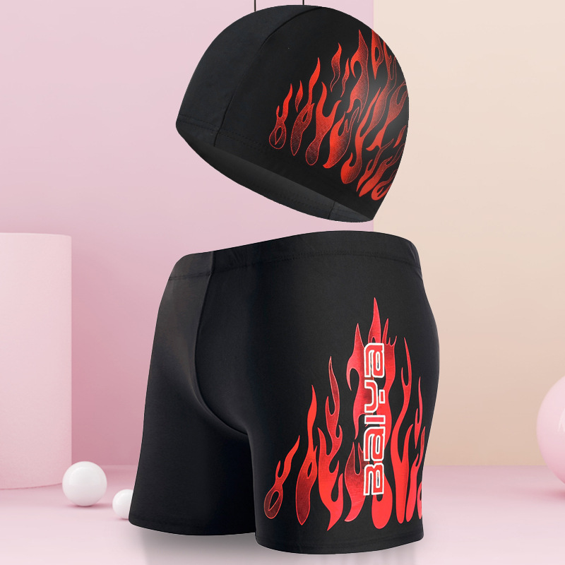 Qi Lang natación troncos hombres Boxer adultos natación troncos Natación traje de nylon suelta más el tamaño de los hombres pantalones de natación impresos al por mayor