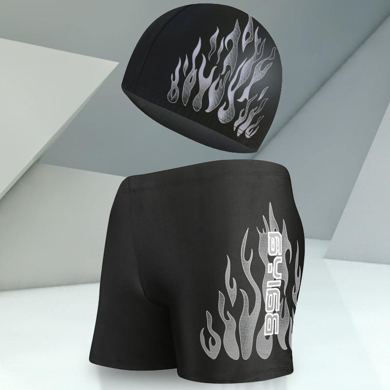 Qi Lang natación troncos hombres Boxer adultos natación troncos Natación traje de nylon suelta más el tamaño de los hombres pantalones de natación impresos al por mayor