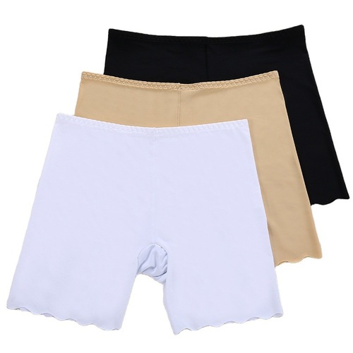 Women's one-piece ice silk safety pants anti-exposure large size boxer leggings