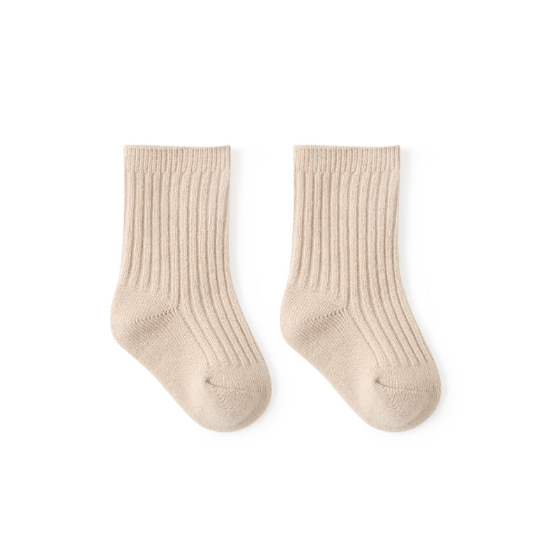 Calcetines de bebé Otoño e Invierno Nuevo cepillado cálido engrosado cepillado calcetines recién nacidos bebé peinado algodón doble aguja media pantorrilla Calcetines