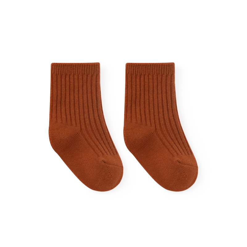 Calcetines de bebé Otoño e Invierno Nuevo cepillado cálido engrosado cepillado calcetines recién nacidos bebé peinado algodón doble aguja media pantorrilla Calcetines