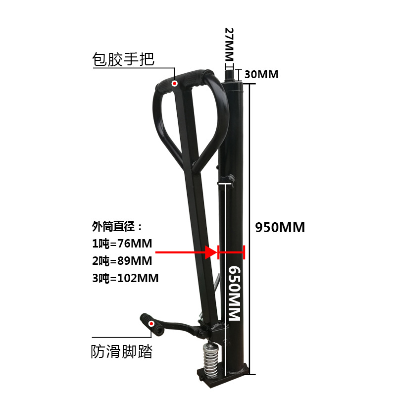 Cilindro de bomba de aceite de carretilla elevadora hidráulica manual 1 tonelada 2 toneladas 3 toneladas accesorios de elevación elevador elevador elevador
