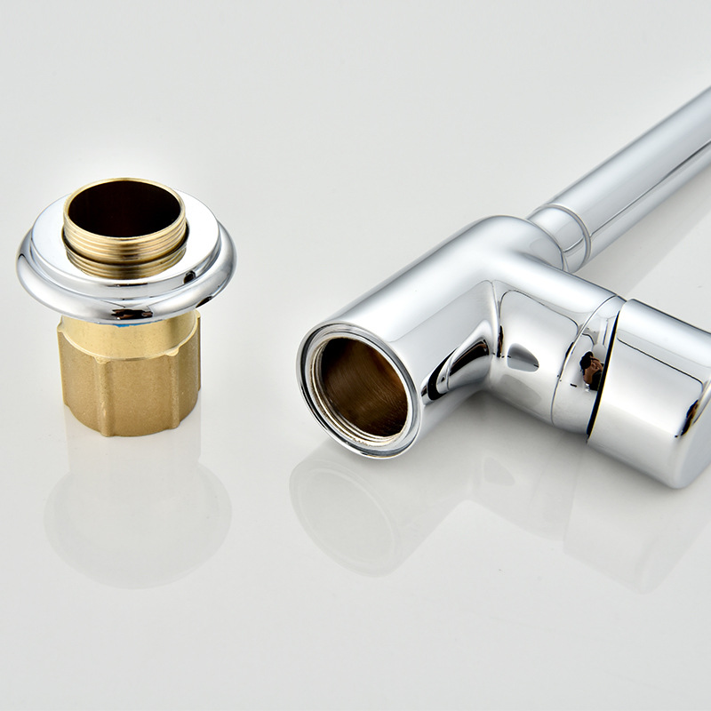 Bebé biberón galvanoplastia grande curva caliente y fría grifo de la cocina de latón giratorio hogar lavavajillas CUENCA DE ACERO INOXIDABLE grifo del fregadero