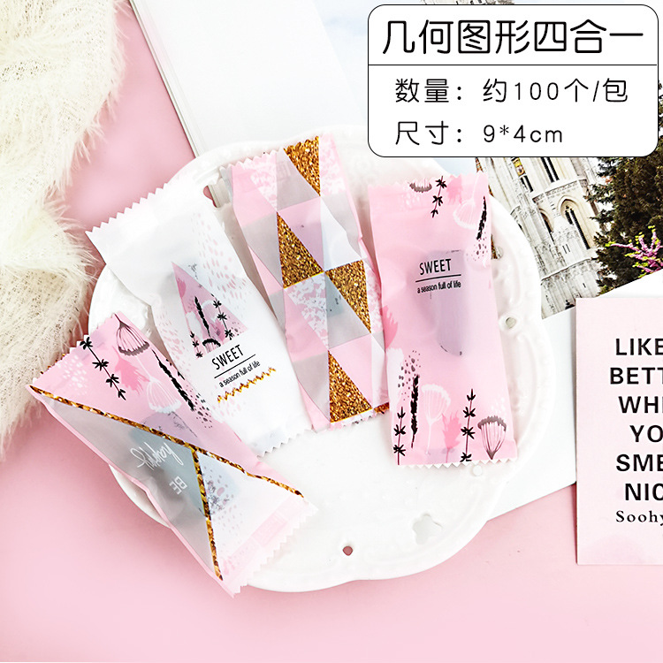 Embalaje para hornear creativo hecho a mano turrón bolsa de fruta transparente engrosada bolsa de caramelo lindo embalaje papel de caramelo 100 piezas