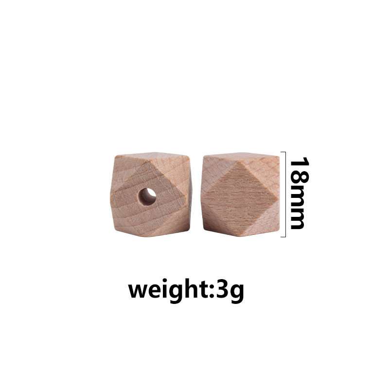 10 ~ 20mm madera cruda haya octogonal molar juguete accesorios DIY teether pulsera pezón cadena collar materias primas