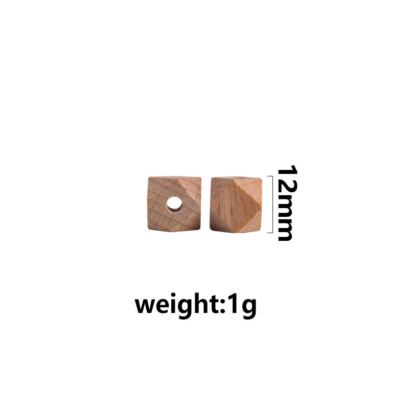 10 ~ 20mm madera cruda haya octogonal molar juguete accesorios DIY teether pulsera pezón cadena collar materias primas