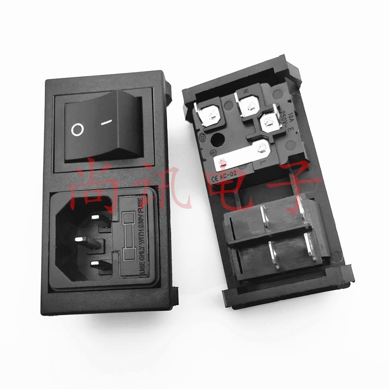 二合一开关保险组合电源品字插座三合一医疗设备插座JR-101-FSC