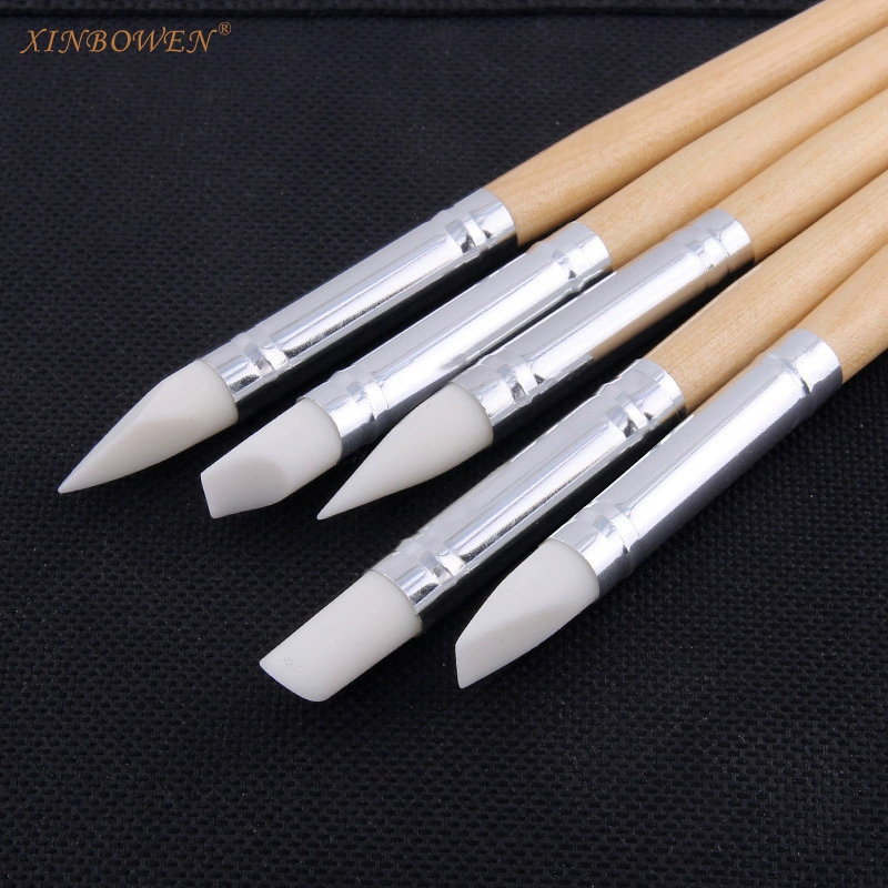 Ceramics, set, carved silicone clay for manicure, for import, 5 pieces