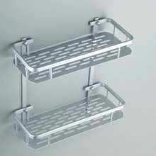 太空铝置物架浴室收纳架浴室亮光哑光挂件浴室打孔长方形置物架