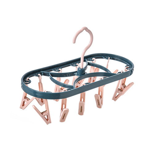 2890 plastic drying rack 12-clip windproof multi-functional dormitory household underwear drying rack student sock rack