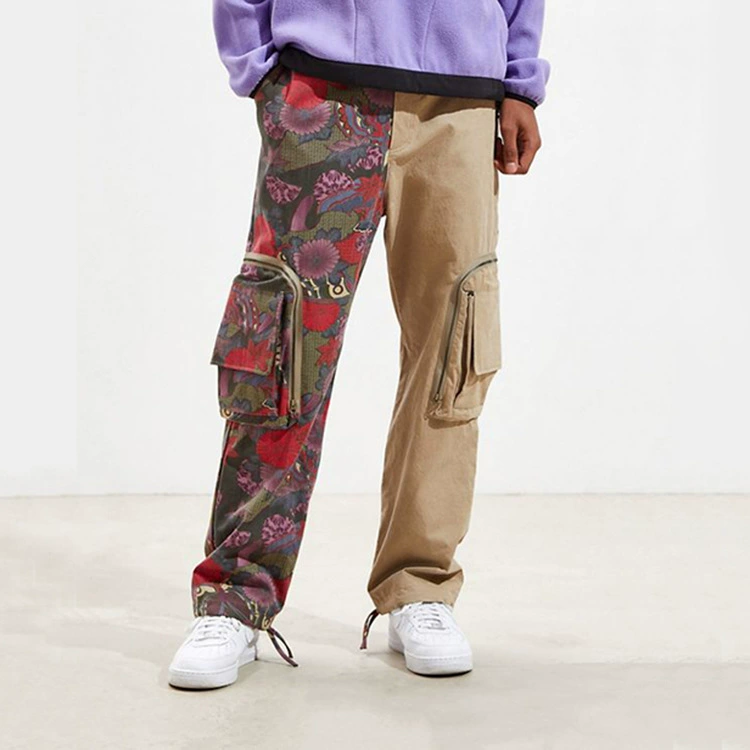Трансграничные фабричные зимние повседневные мужские брюки, трендовые свободные эластичные комбинезоны больших размеров, мужские швы с принтом, обработка на заказ