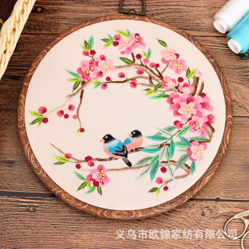 DIY paquete de material de bordado hecho a mano estilo chino pájaro lenguaje flor fragancia Pino grúa pájaro traje de aguja transfronteriza