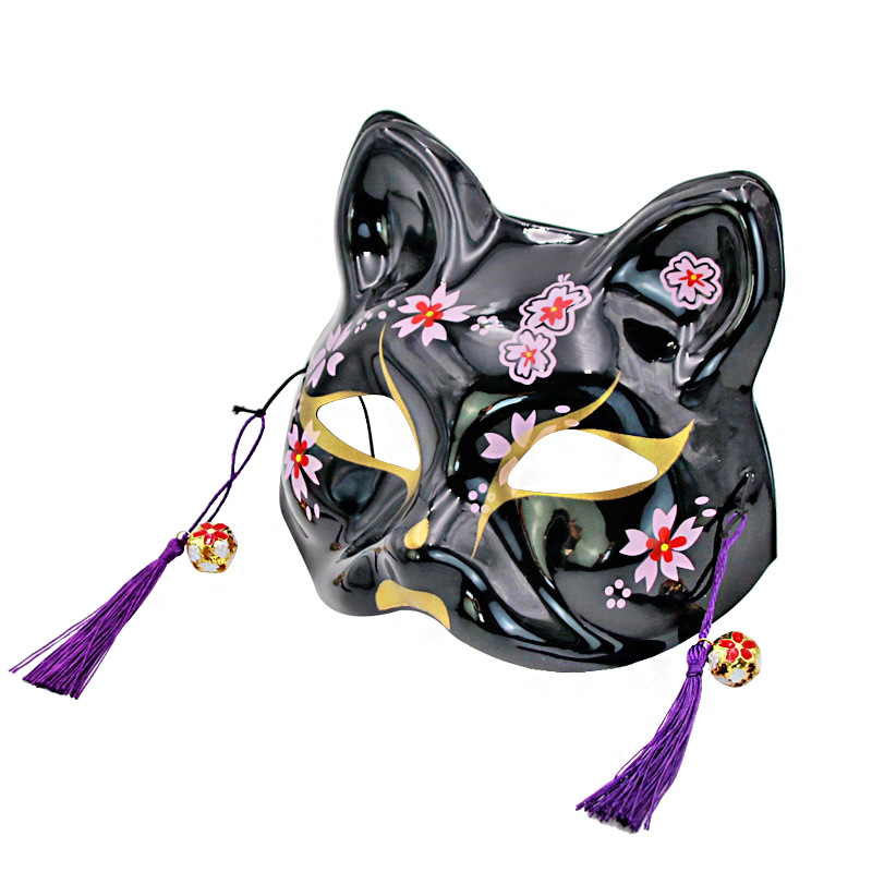 Estilo japonés flor de cerezo zorro gato máscara Guangdong PVC alta calidad Festival celebración máscara Navidad carnaval máscara image 3