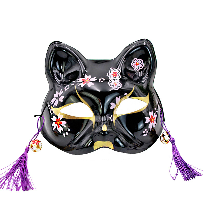 Estilo japonés flor de cerezo zorro gato máscara Guangdong PVC alta calidad Festival celebración máscara Navidad carnaval máscara image 4