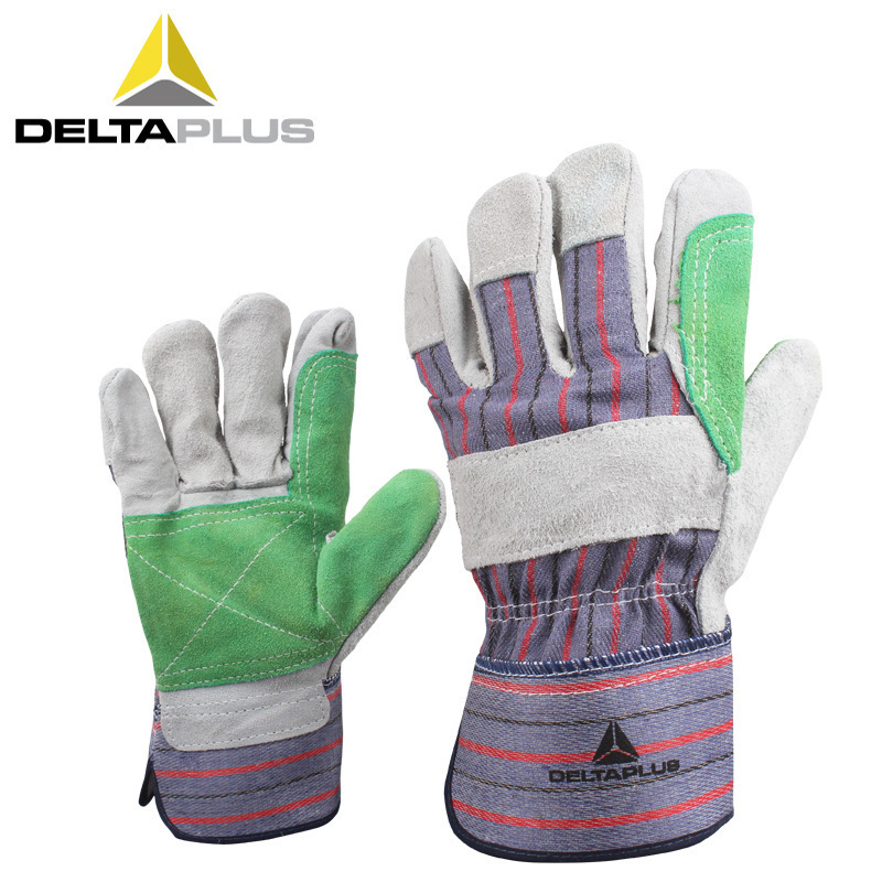 代尔塔 204208 双层牛皮劳保手套 强耐磨防刺穿抗撕裂安全手套