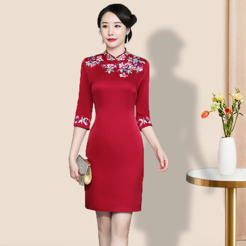 Свадебное платье мама весна и осень платье Благородный западный стиль счастливый мать-в-законе свадебное платье молодой тонкий Fit