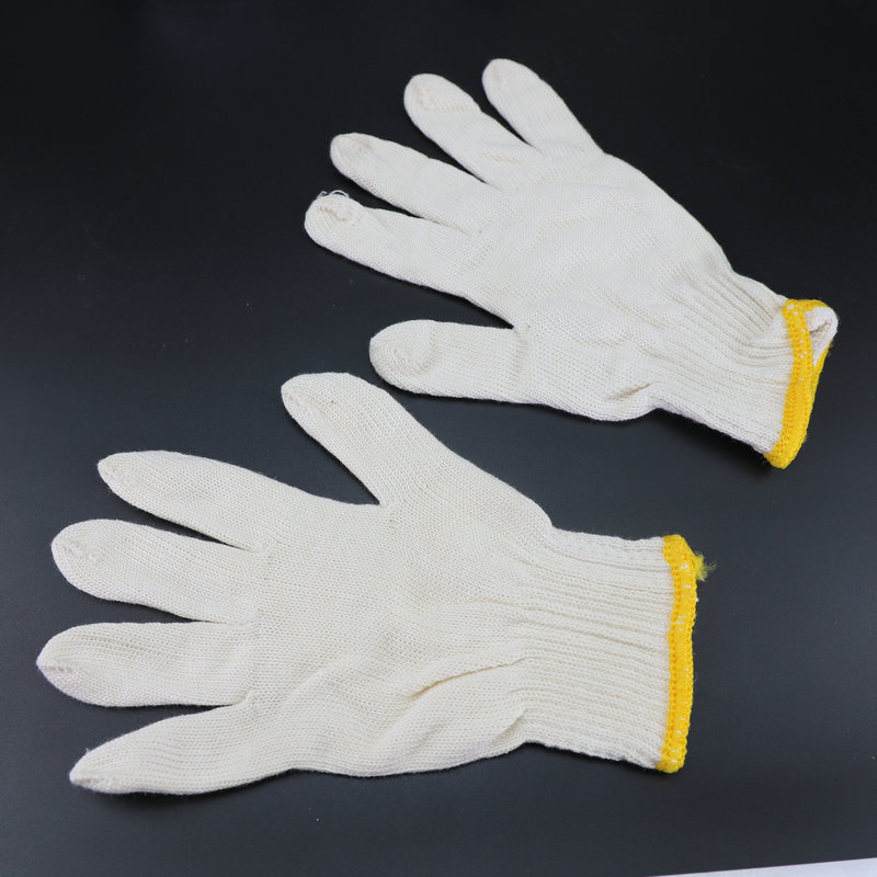 订货工业棉纱手套 粗纱手套防护用品纱手套防滑劳保白色棉线手套