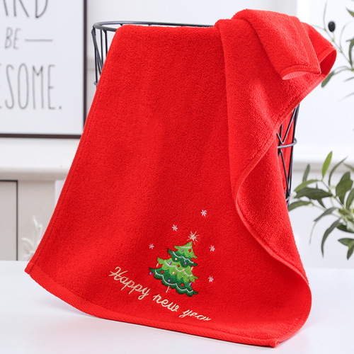 Christmas towel gift towel pure cotton face towel 2 gift boxes red Santa Claus New Year gift
