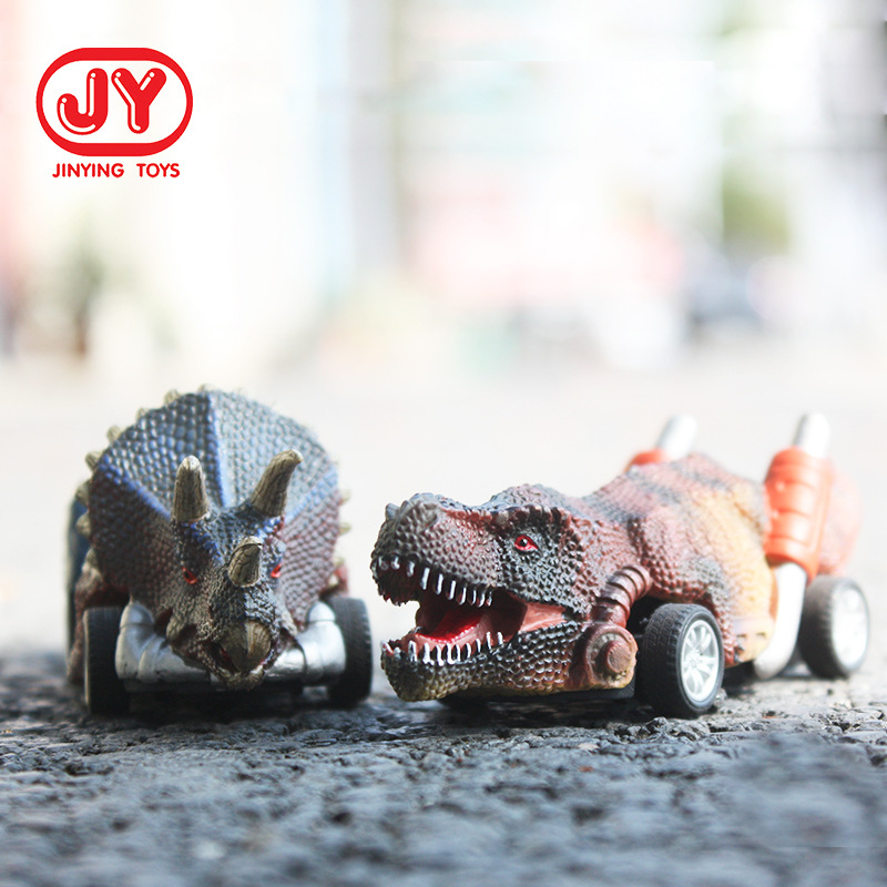 Simulación dinosaurio inercia Tire hacia atrás modelo de coche de juguete para niños coche nuevo exótico mini Tyrannosaurus juguete modelo de carreras