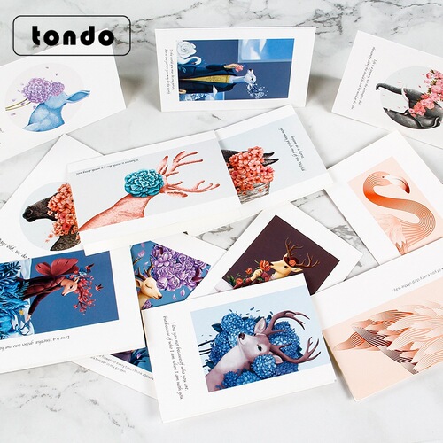 Tangde Christmas gift Korean creative half-fold greeting card bouquet decoration card gift message expression card