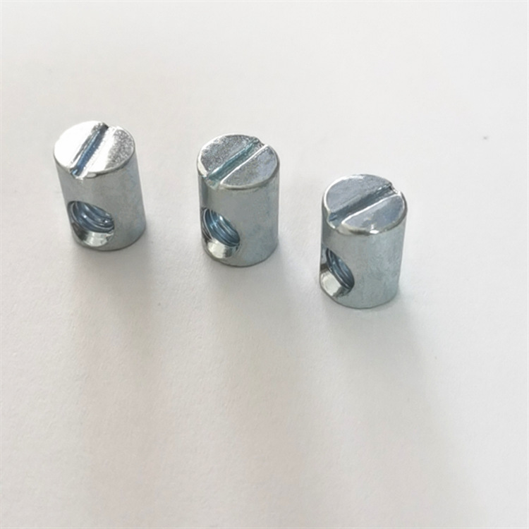 一字槽横孔螺母 婴儿床偏心中心母五金家具配件铁锤子螺母