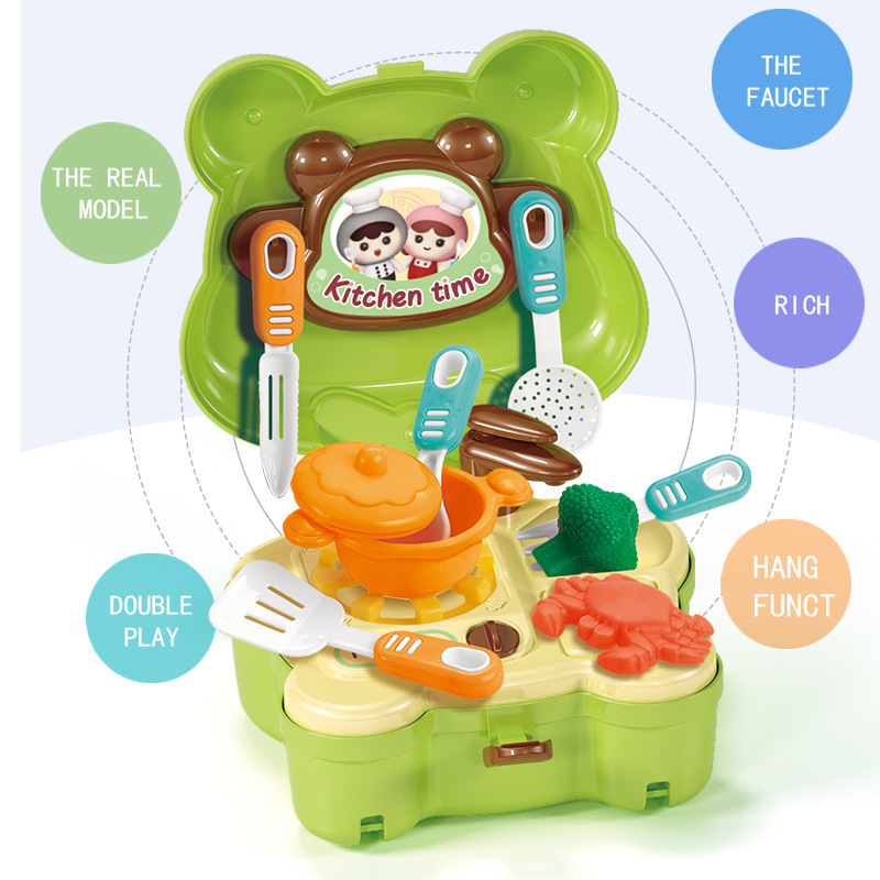 Transfronterizo de los niños de dibujos animados animales de simulación de utensilios de cocina herramientas cosméticos jugar casa crossbody bolsa de hombro médico Juguetes