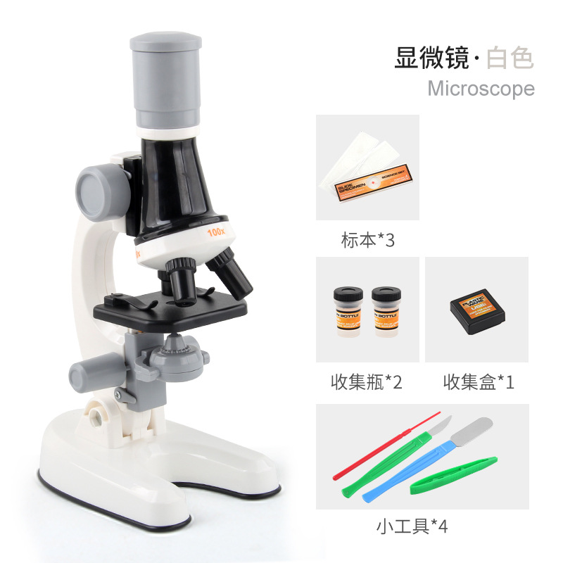 La exportación transfronteriza 1200 veces microscopio traje de juguete estudiante de escuela primaria experimento biológico científico equipo Microscopio de juguete