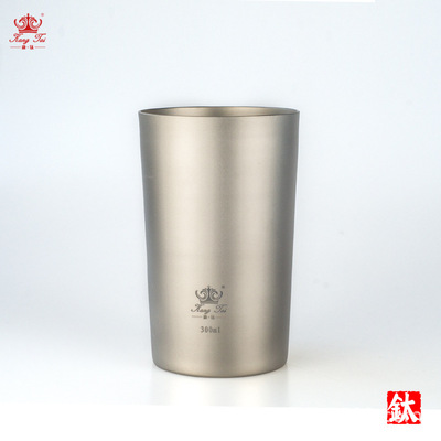Pure titanium double-deck Beer mug heat insulation Juice Cup Cold drink cup Water cup travel household 300/500ml