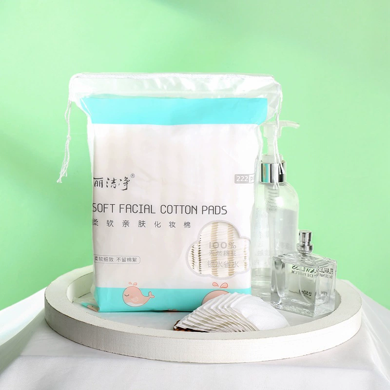 222 предмета Сумка одноразовая трехслойная плотная двухсторонняя с двойным эффектом из хлопка для снятия макияжа Cotton Pieces