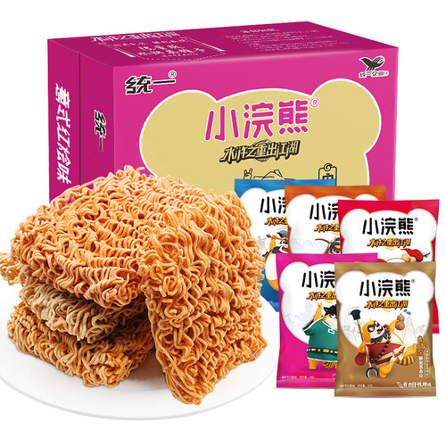 Little Raccoon Crispy Noodles 35g*30 bags mixed whole box wholesale post-80s nostalgic crushed dry instant noodles