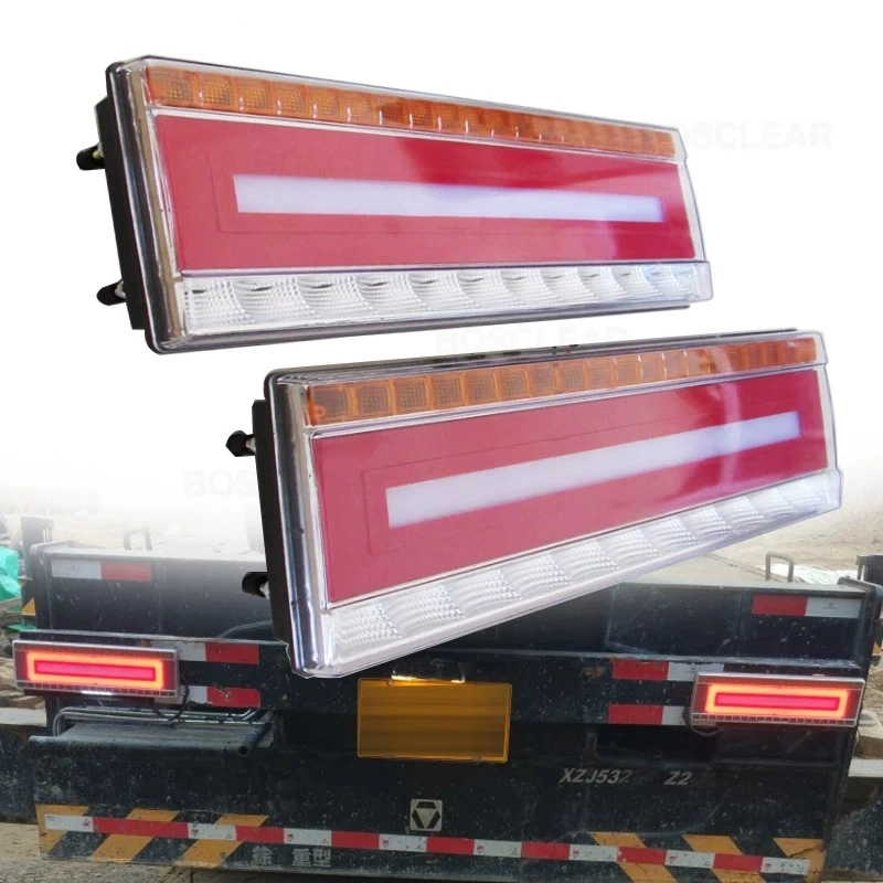 В наличии грузовик задний фонарь грузовик RV украшение 24 В световод светодиодный указатель поворота проточной воды стоп-сигнал дальнего света