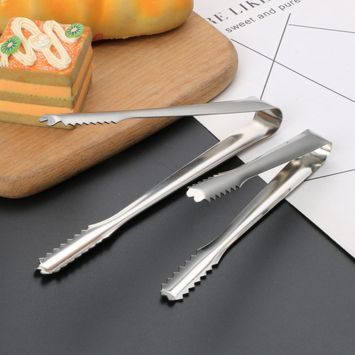 Stainless steel ice tongs, thick ice block tongs, multi-functional barbecue tongs, ice bucket tongs, towel tongs, bar supplies